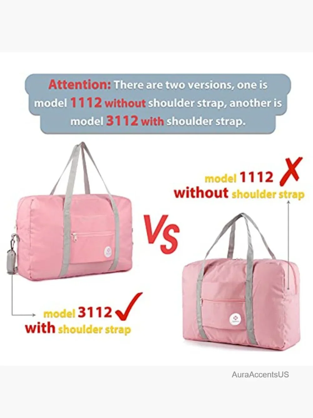 Foldable Travel Duffel Bag Carry On Luggage Overnight for Women and Men